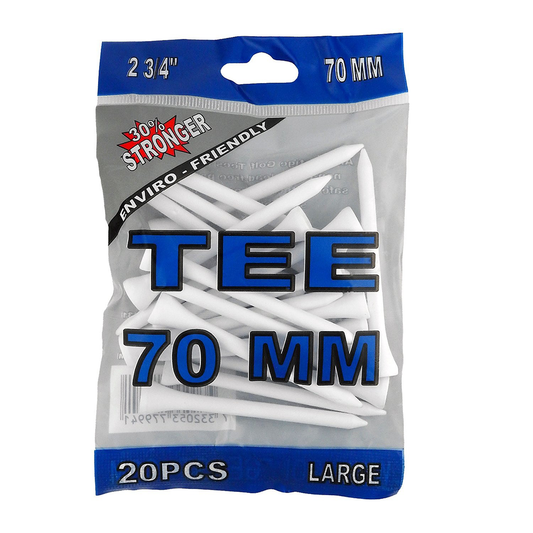 Wood Tees White 70 mm 20-p