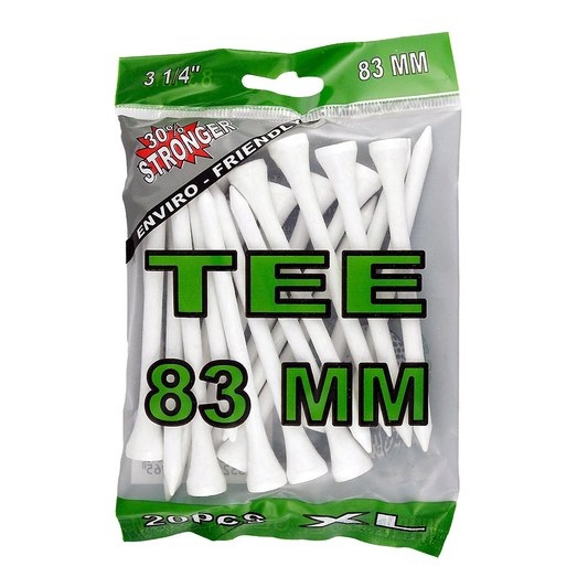 Wood Tees White 83 mm 20-p